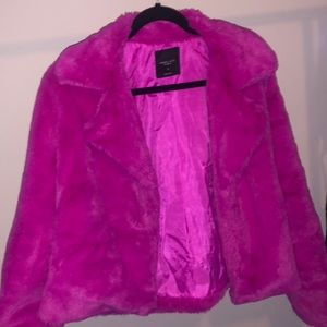 Hot Pink Fur Coat / Women’s size Small